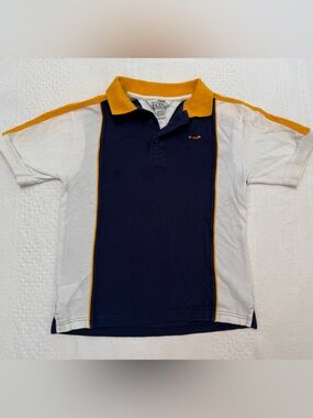Retro Fox Vintage JCPenny Boys Polo Shirt Medium 10 12 Blue Yellow 100% Cotton